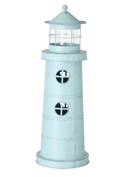 Boltze Laterne Pharos türkis Leuchtturm Windlicht große Laterne Outdoor wasserfest Aussichtsturm maritime Laterne Dekoration
