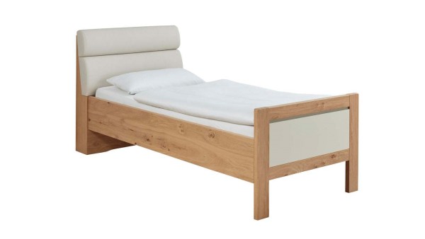 Interliving Luxus-Einzelbett 1018 Balkeneiche/Sand Bett 90x200 cm hochwertig gute Qualität Herstellergarantie langlebig