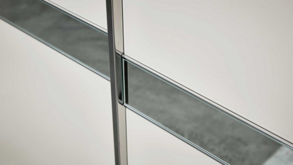 Interliving Schwebetürenschrank 1206 Graphit Glasfronten edel modern Spiegel Spiegeleinsatz