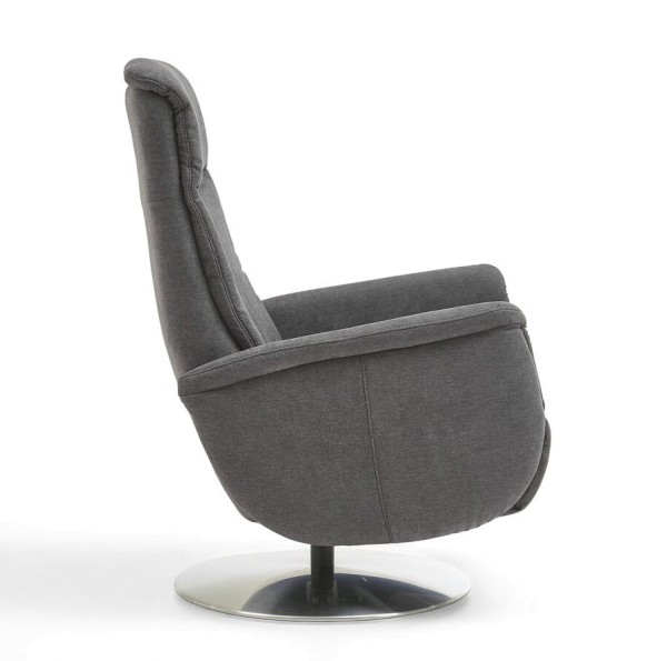Zehdenick Sessel MM-ZE1062 Stone verstellbarer Drehsessel klassisch modernes Design drehbarer Sessel Chrom Tellerfuß