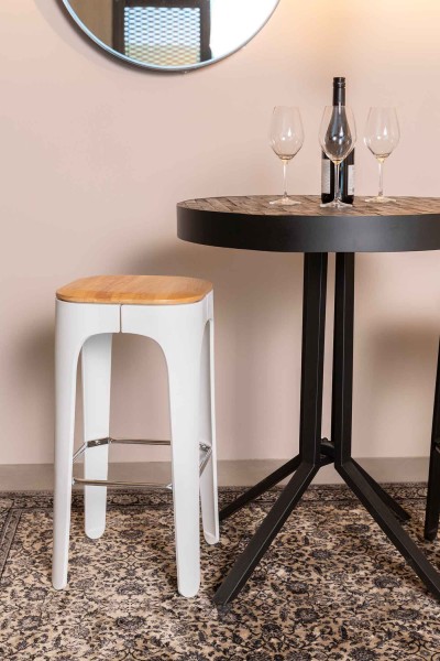 Zuiver Barstuhl High Up Weiß Barhocker modern schlicht scandi chic skandinavisches Design Stuhl Holz und Metall Küchenstuhl Küchenhocker