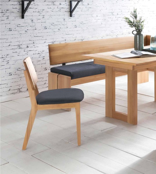 Standard Furniture Stuhl Norman anthrazit Holzstuhl gepolstert dunkelgrauer Bezug Esszimmerstuhl Esszimmermöbel Esstischstuhl klassisch bequem
