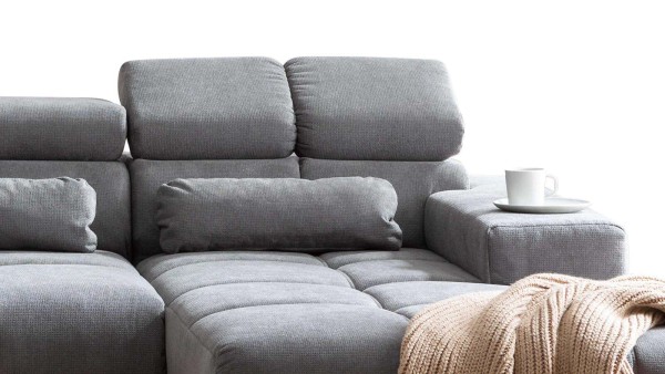 Iwaniccy Polsterecke Speed Stone Sofa groß bequem Kopfteilverstellung verstellbare Kopfstützen Nierenkissen Couch mit Kissen