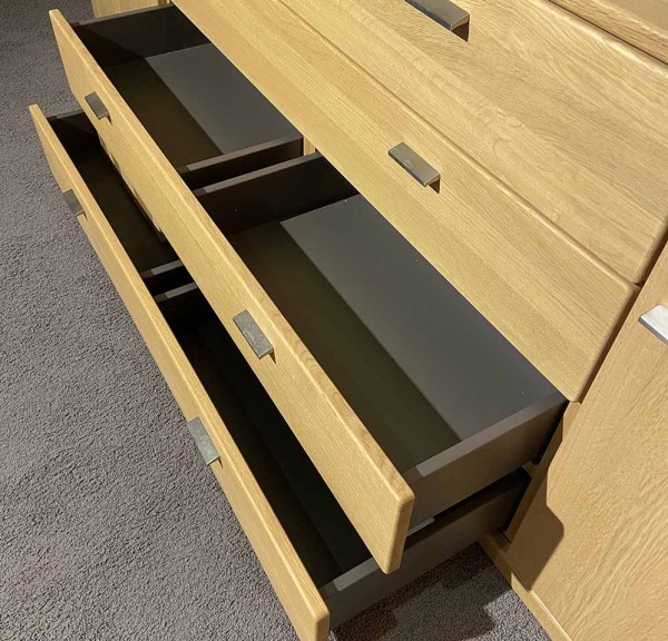 RMW Sideboard Verona Eiche Kommode für Wohnzimmer praktische Schubladen Doppelschubladen