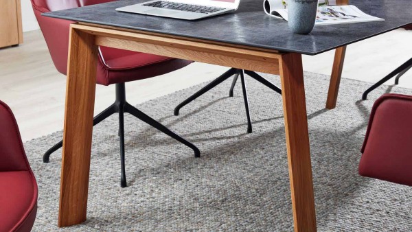 Interliving Design-Tisch 5603 Graphit Holzgestell edel schlicht Scandichic Holztisch modern