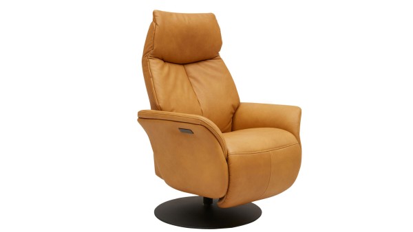 Interliving Relax-Sessel 4550 Leder Kürbis ästhetischer Relaxsessel mit Funktion manuell verstellbar Drehfuß Ledersessel