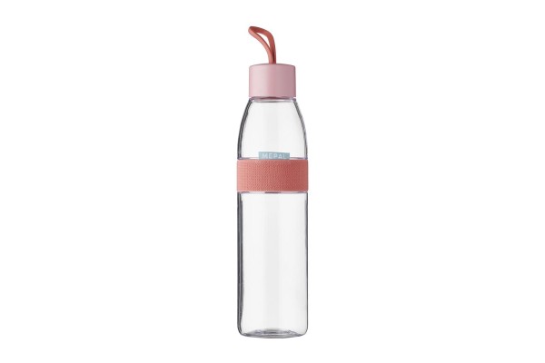 Mepal Trinkflasche Ellipse Vivid mauve BPA-freie Flasche transparent rosa rot 700 ml spülmaschinengeeignet stylische Wasserflasche unterwegs