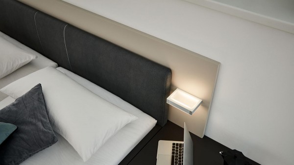 Interliving Schlafzimmer 1014 Grau LED Beleuchtung Nachtlicht warmweiß Leseleuchte Hängeleuchte hell