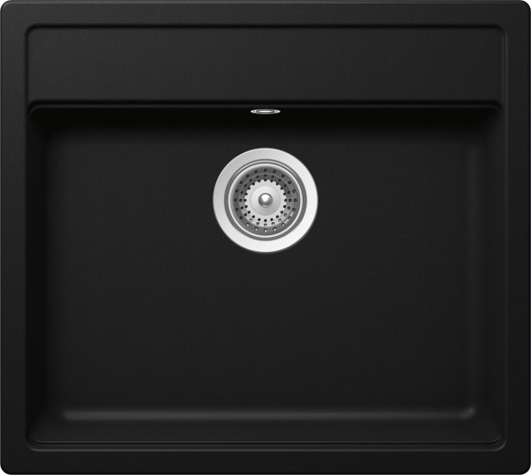 Schock Spüle Mono N-100 Puro schwarze Küchenspüle Einbeckenspüle in Schwarz modern schlicht Quarzkomposit hochwertig robust