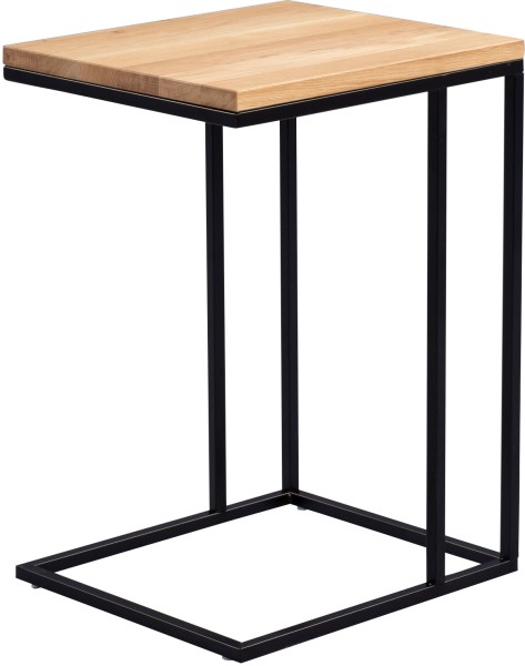M2 Kollektion Beistelltisch Finn Wildeiche schwarzes Metallgestell Tischplatte Massivholz Industrial Stil Möbel Kleinmöbel Wohnzimmermöbel Sofa-Tisch