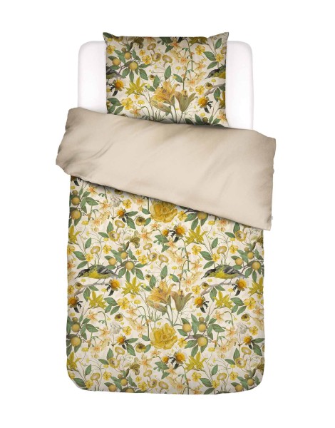 Essenza Home Bettwäsche Lisa Duvet Cover Silk Bettbezug Landhausstil Blumenmuster hochwertig atmungsaktiv Baumwolle Satin Sommerbettwäsch Set Vintagelook