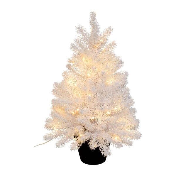 Gasper Tannenbaum im Topf weiß Weihnachtsdeko Weihnachtsdekoration LED-Beleuchtung Weihnachten