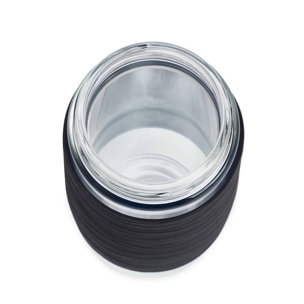 Emsa Teebecher Tea Mug Schwarz Glas BPA frei schadstofffrei Edelstahl Becher Tasse unterwegs isolierend