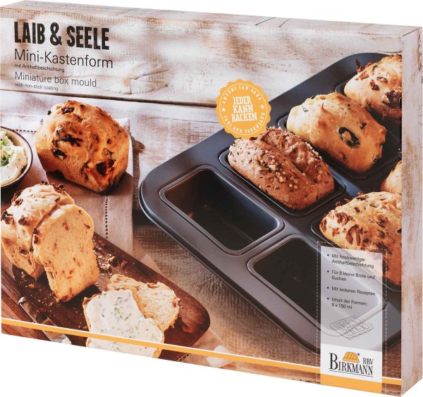 Birkmann Mini-Kastenform Laib & Seele Backform Antihaftbeschichtung leichte Reinigung langlebig hochwertig Kuchen Brot kastenförmig