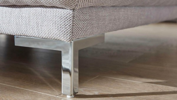 Interliving Polstergarnitur 4251 Steel Sofa grau pflegeleicht weich bequem Füße Metall Silber