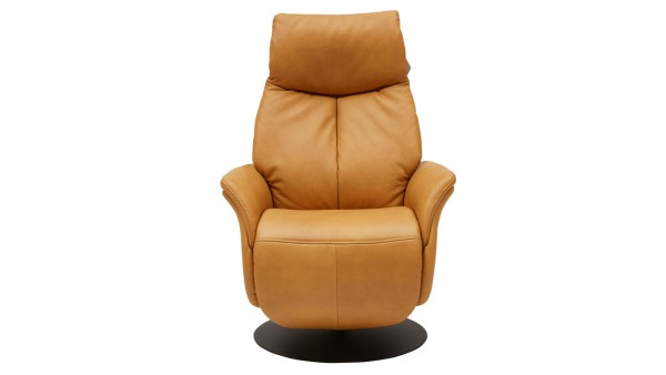 Interliving Relax-Sessel 4550 Leder Kürbis Stilvoller TV-Sessel Drehfuß 360 Grad Anthrazit hochwertiges Leder angenehm