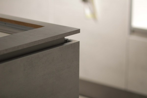 Nobilia Einbauküche Riva Betongrau Grifflose Schrankfronten Küchenfronten grau steinfarben beton