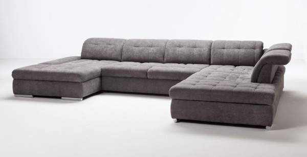 POCO Polstergarnitur Santa Lucia Grau Große Couch im Angebot zeitlos multifunktional Sitztiefenverstellung Schwenkrücken