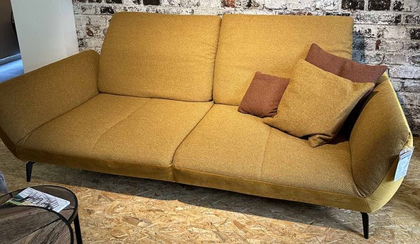 POCO Mega-Sofa New Jersey Mustard moderne XXL-Couch großes Sofa industrieller Look bequeme Polstermöbel verstellbare Kopfpolster