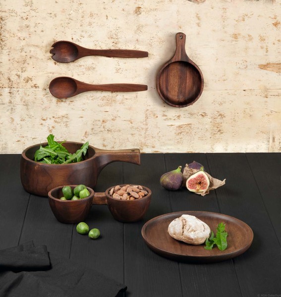 ASA Selection Salatbesteck Wood Holzbesteck Salat Akazie hochwertig handgefertigt Tischdeko Grillabend