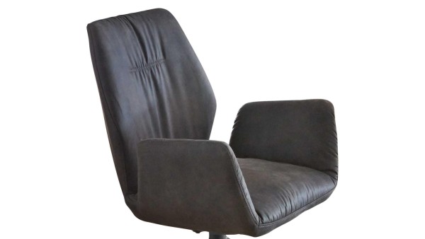 Niehoff Design-Armlehnstuhl Windhoek Anthrazit bequemer Esszimmerstuhl gepolsterte Sitzfläche Armlehnen Polsterstuhl komfortabel