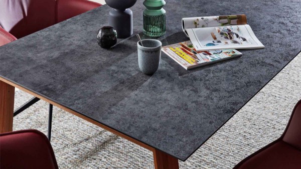Interliving Design-Tisch 5603 Graphit Esstisch Holz Tischplatte grau Graphit großer Tisch