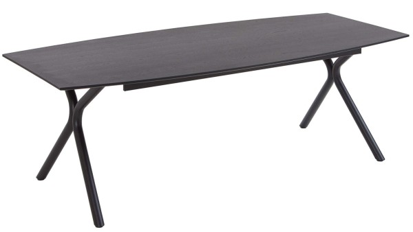 Niehoff Esstisch Dacapo Schwarz Esstisch Bootsform schwarzer Tisch Esszimmermöbel modern elegant Metallbeine