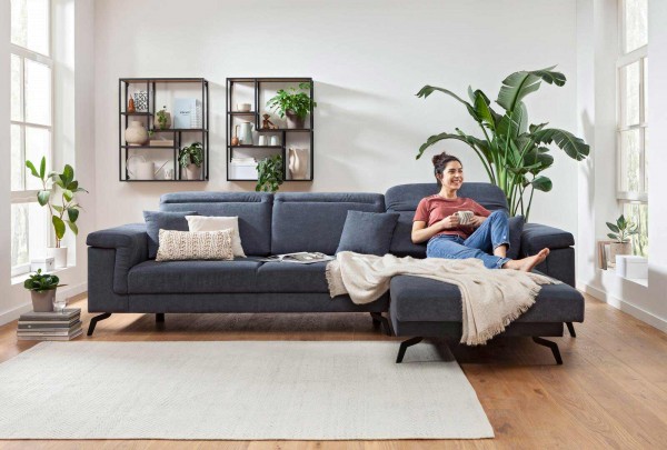 Iwaniccy Eckgarnitur Bombay Grau-Blau Wohnzimmer Couch Sofa bequem kuschelig hochwertig