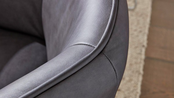 Interliving Stuhl 5503 Asphalt Lederbezug grau dunkelgrau Leder weich hochwertig