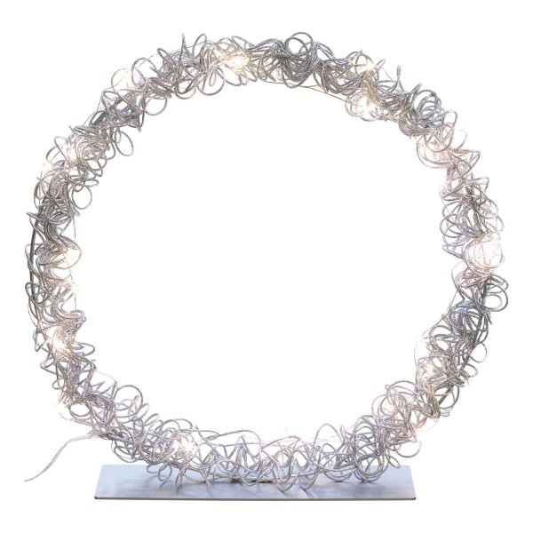 Gasper Metalldraht-Ring silber Weihnachtsdekoration Weihnachten Dekoideen LED-Beleuchtung Silber